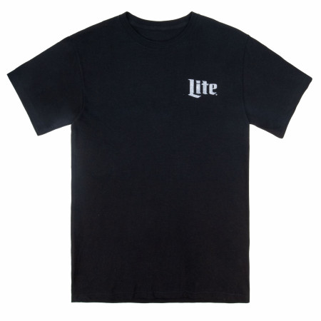 Miller Lite Strikes Again Vintage Bowling Ad Front and Back T-Shirt