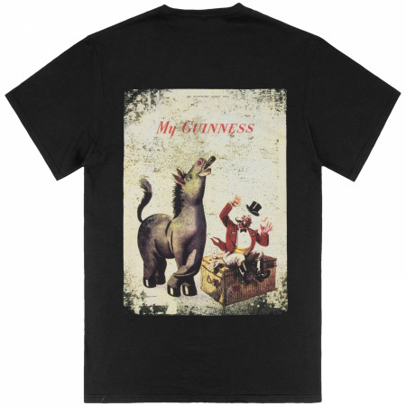 Guinness Gilroy Donkey Vintage Ad Front Back Print Premium T-Shirt