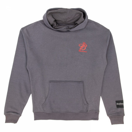 Budweiser Clydesdale Grey Front and Back Print Drop-Shoulder Hoodie