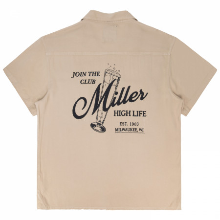 Miller High Life Join the Club Button Down Pocket Embroidered Woven Shirt by Junk Food