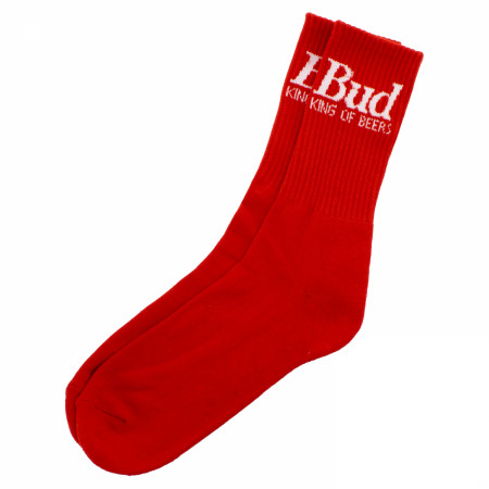 Budweiser Logo Solid Red Crew Socks