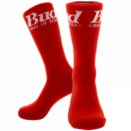 Budweiser Logo Solid Red Crew Socks
