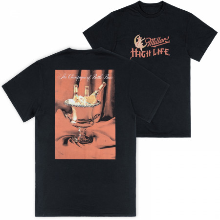 Miller High Life Champagne Bucket Front Back Print T-Shirt