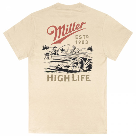 Miller High Life Lake Fishing Front Back T-Shirt