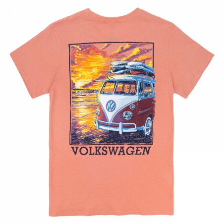 Volkswagen Van at Sunset Front and Back Print T-Shirt
