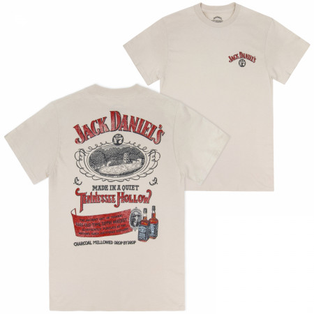 Jack Daniels Made In a Quiet Hollow Front and Back Print T-Shirt