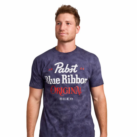 Pabst Blue Ribbon Original Beer Blue Crystal Wash T-Shirt