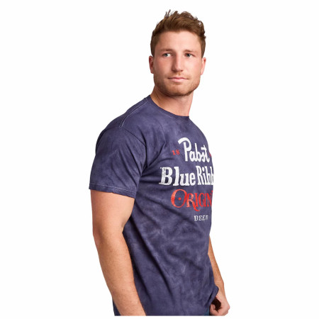 Pabst Blue Ribbon Original Beer Blue Crystal Wash T-Shirt