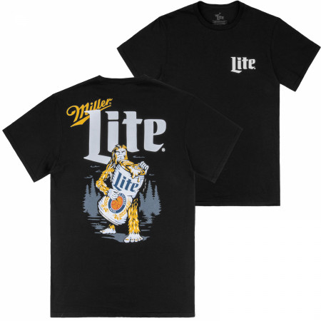 Miller Lite Sasquatch Protects Front and Back Print T-Shirt