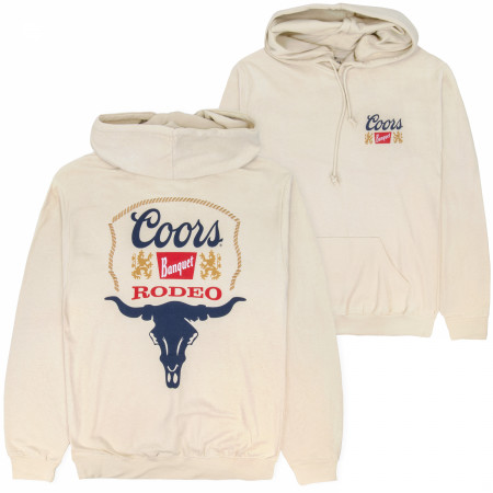 Coors Banquet Rodeo Beige Front and Back Print Pullover Hoodie