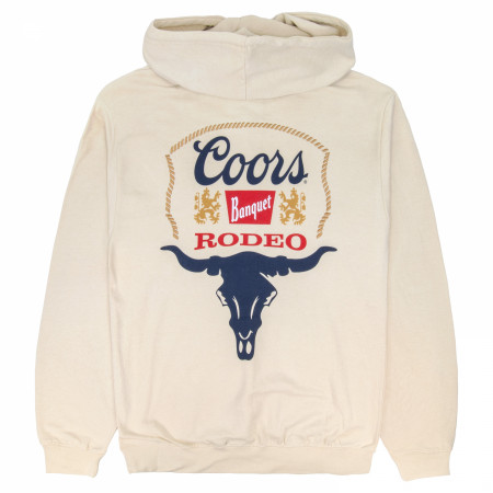 Coors Banquet Rodeo Beige Front and Back Print Pullover Hoodie