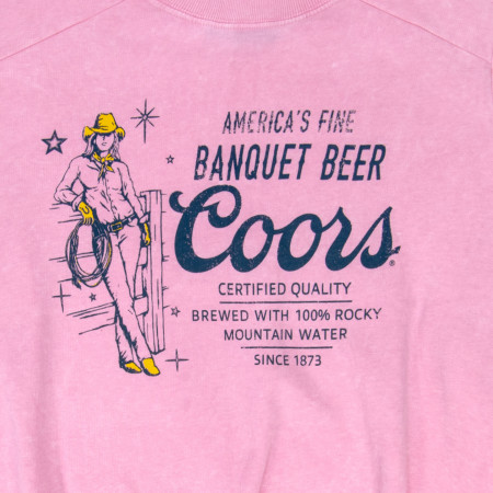 Coors Cowgirl Fine Banquet Beer Women's Mineral Wash Long Sleeve Shirt