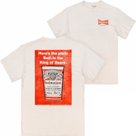 Budweiser Here's the Pitch Front and Back Printed T-Shirt by Junk Food