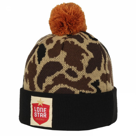 Lone Star Beer Logo Camo Pom Beanie