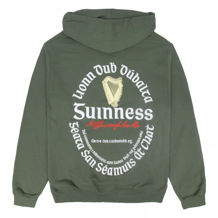 Guinness Irish Label Front & Back Print Premium Pigment Dye Hoodie