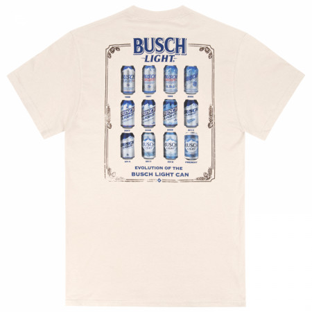 Busch Light Evolution of Cans Natural Front & Back Print T-Shirt