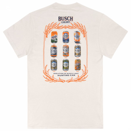 Busch Light Hunting Can Evolution Natural Front & Back Print T-Shirt
