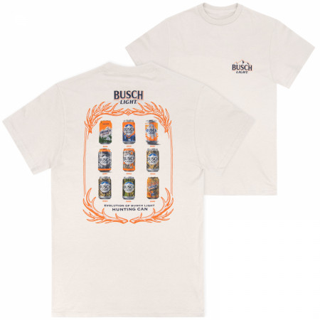 Busch Light Hunting Can Evolution Natural Front & Back Print T-Shirt