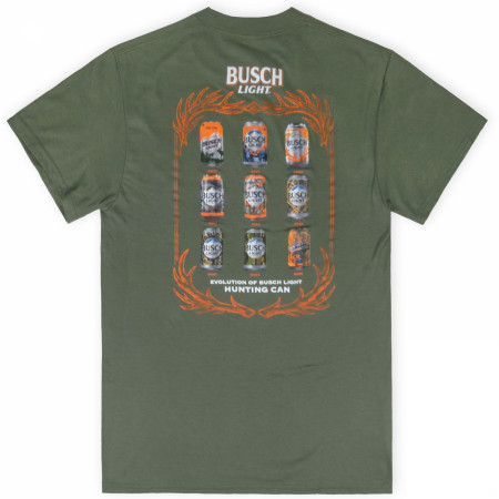 Busch Light Hunting Can Evolution Green Front & Back Print T-Shirt