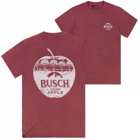 Busch Light Vintage Apple Brick Red Front & Back Print T-Shirt