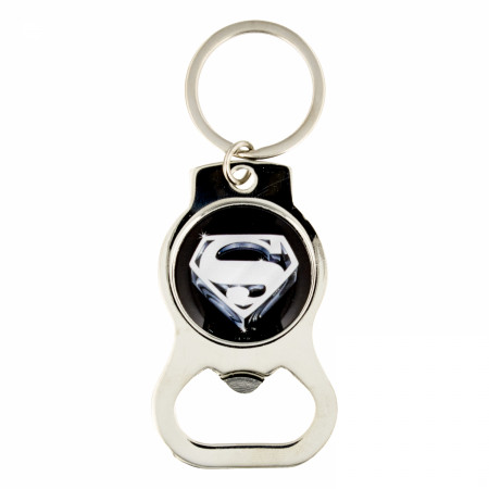 Superman Silver Logo Bottle Opener Keychain