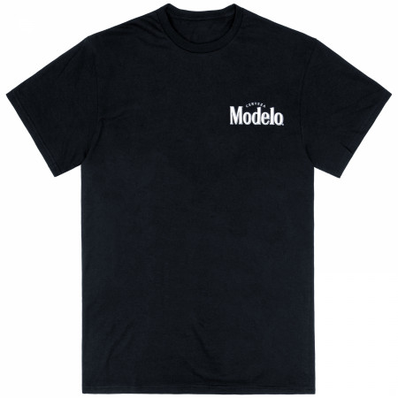 Modelo Especial Golden Pilsner Fiesta Can Front Back Print T-Shirt