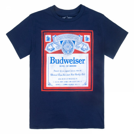 Budweiser King of Beers Vintage Label Navy T-Shirt