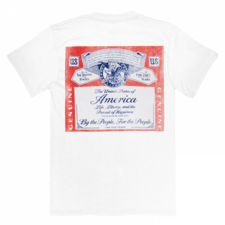 Budweiser 150 Years Label White Premium Mineral Wash Front & Back Print T-Shirt