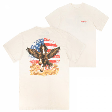 Budweiser Clydesdale Super Bowl Ad Premium Mineral Wash Front & Back Print T-Shirt