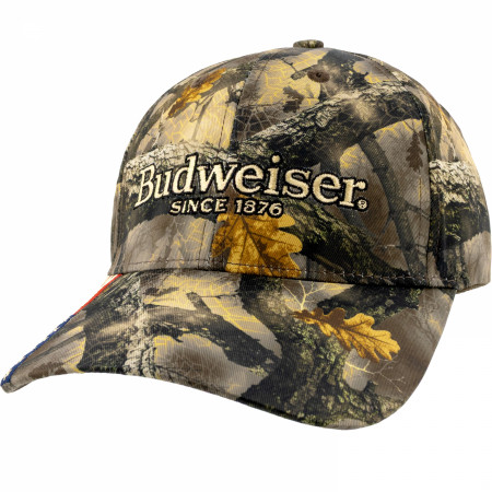 Budweiser and The American Flag Camo Adjustable Hat
