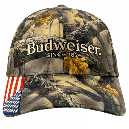 Budweiser and The American Flag Camo Adjustable Hat