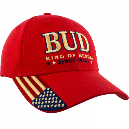 Budweiser Bud and The American Flag Red Colorway Adjustable Hat