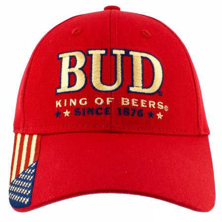 Budweiser Bud and The American Flag Red Colorway Adjustable Hat