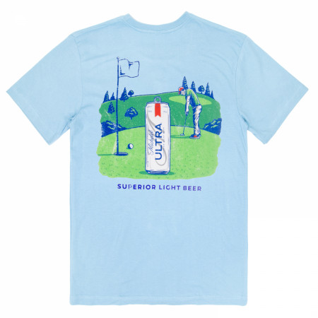 Michelob Ultra Green Fields Golfing Blue Colorway Front & Back T-Shirt