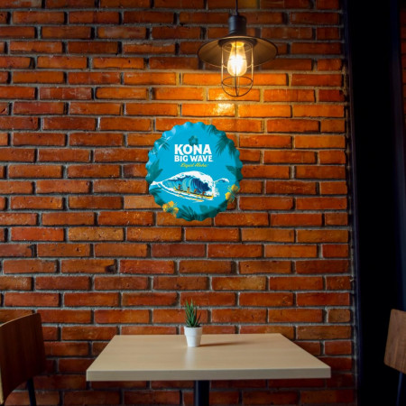 Kona Brewing Big Wave Liquid Aloha 18' Bottle Cap Tin Sign