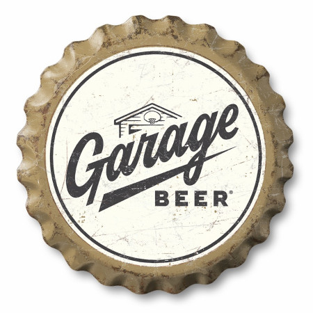 Garage Beer 18' Bottle Cap Tin Sign