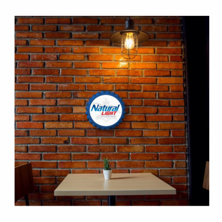 Natural Light 18' Bottle Cap Tin Sign