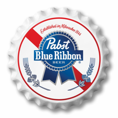 Pabst Blue Ribbon 18' Bottle Cap Tin Sign