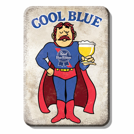Pabst Blue Ribbon Cool Blue Pabst Man 2.5 x 3.5' Magnet