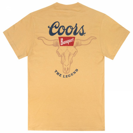 Coors Banquet Bull Skull Orange Colorway Front & Back Print Premium T-Shirt
