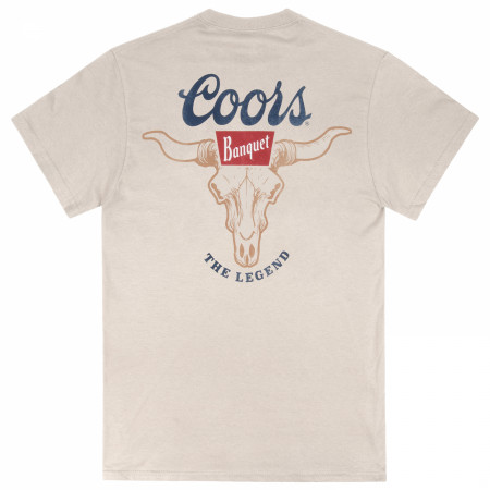Coors Banquet Bull Skull Tan Colorway Front & Back Print Premium T-Shirt
