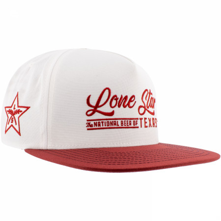 Lone Star Beer Red and White Embroidered Logo Adjustable Hat