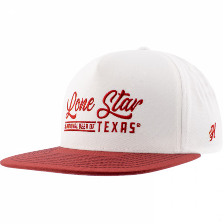 Lone Star Beer Red and White Embroidered Logo Adjustable Hat