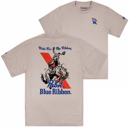Pabst Blue Ribbon Ride For The Ribbon Front and Back Print T-Shirt