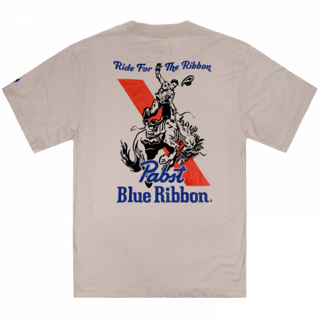 Pabst Blue Ribbon Ride For The Ribbon Front and Back Print T-Shirt