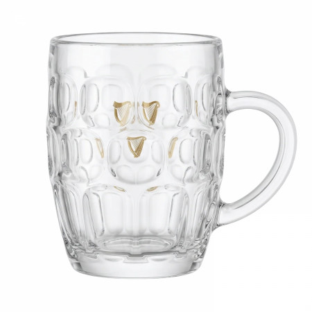Guinness Gold Harp Dimpled Tankard 20 oz. Glass Mug