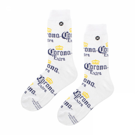 Corona Extra Logo and Label Crew Socks 2-Pack in Beer Can