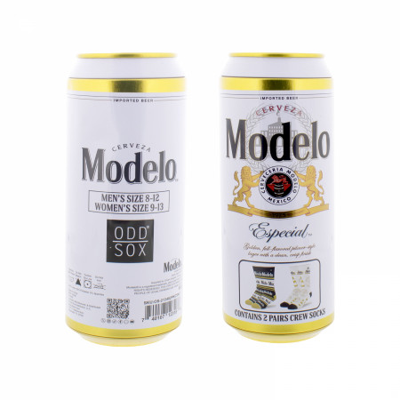 Model Especial Stripes and Bottles Crew Socks 2-Pack in Beer Can