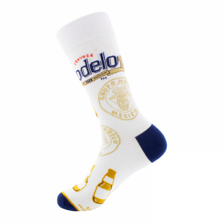 Model Especial Stripes and Bottles Crew Socks 2-Pack in Beer Can