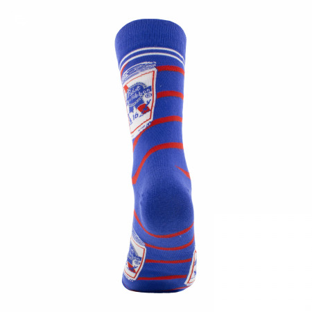 Pabst Blue Ribbon Cans and Labels Crew Socks 2-Pack in Beer Can
